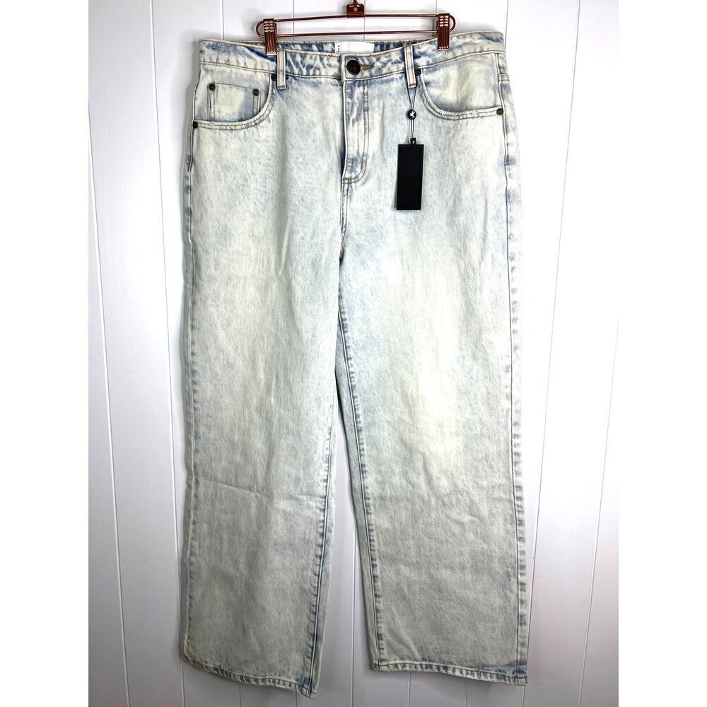 One Teaspoon Jackson‎ Wide Leg High Rise Light Wash Denim Jeans Size 34
